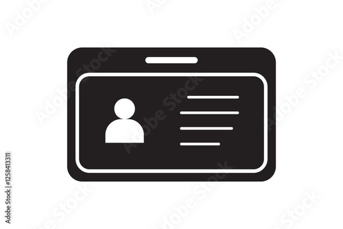 ID Card icon. Employee clerk card, driver license, Identification card, staff identification card symbol. Design for website and mobile app.