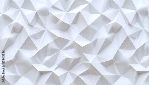 Abstract white geometric background with a light gray diamond pattern for design and presentation, White gradient abstract polygon pattern on gray background