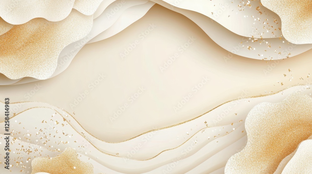 Obraz premium Elegant Creamy Gradient with Golden Accents Abstract Illustration