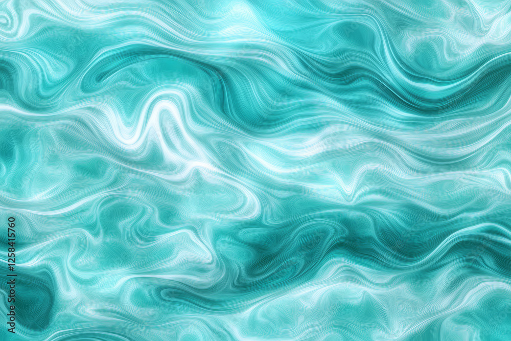 Fototapeta premium Seamless turquoise water ripples, soft waves catching light.