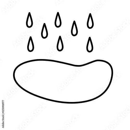 line illustration of rain puddles