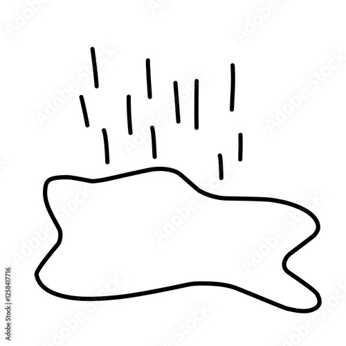 line illustration of rain puddles