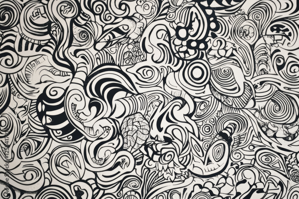 Hand-drawn scribbles and doodles in black ink, forming intricate organic patterns on a minimalist white background. Hand-drawn scribbles and doodles in black ink, forming intricate organic patterns on a minimalist white background.