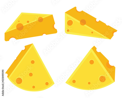 set of piece of cheese 