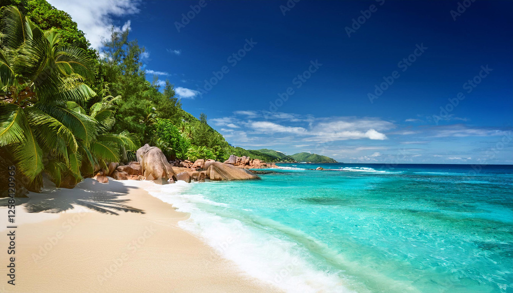 Fototapeta premium tropical beach at seychelles