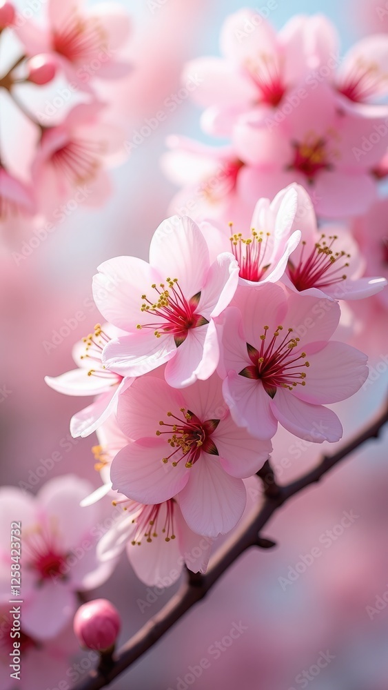 Japanese Sakura Pink Cherry Blossom in Spring Japanese Sakura Pink Cherry Blossom in Spring