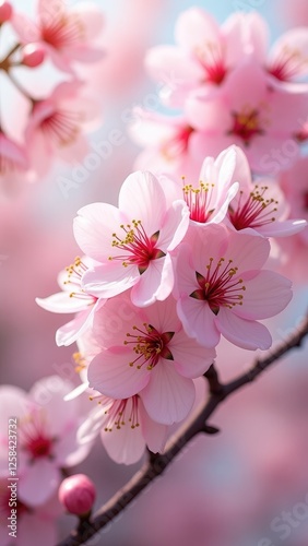 Japanese Sakura Pink Cherry Blossom in Spring