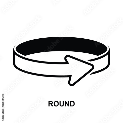 Round icon. Rotation icon isolated on background vector illustration.