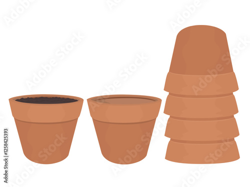 Potted plants on a white background.
