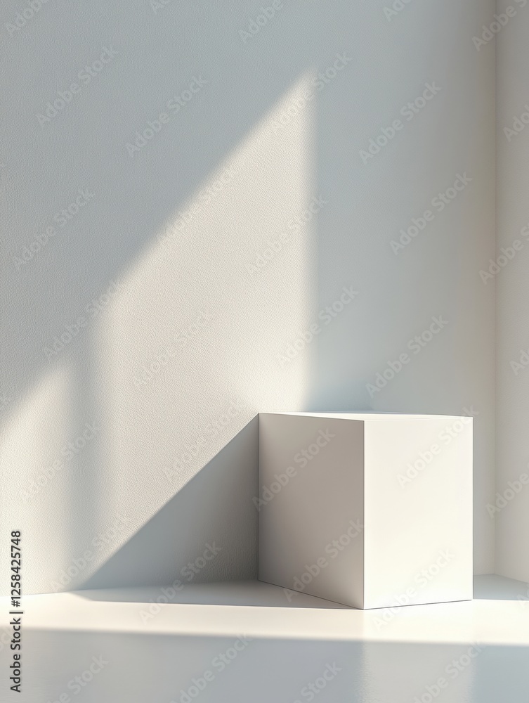 Fototapeta premium Minimalist interior with light and shadows.