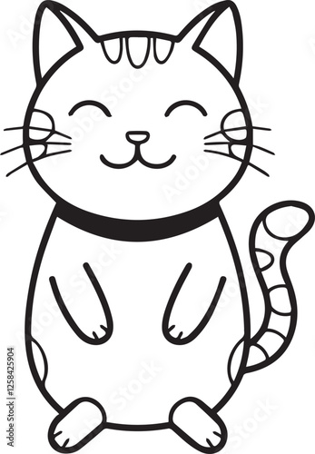 vector illustration of cartoon cat