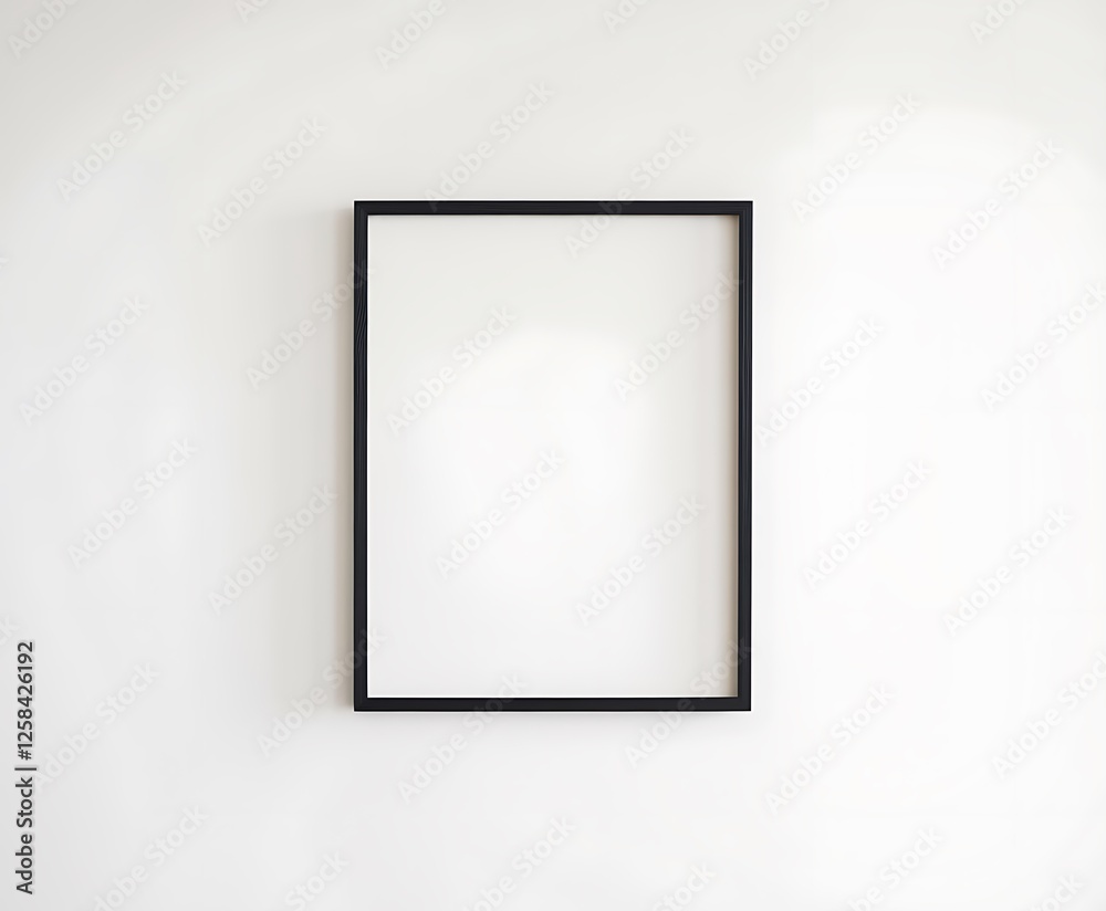Minimalist White Blank Picture Frame Hanging on Wall Minimalist White Blank Picture Frame Hanging on Wall