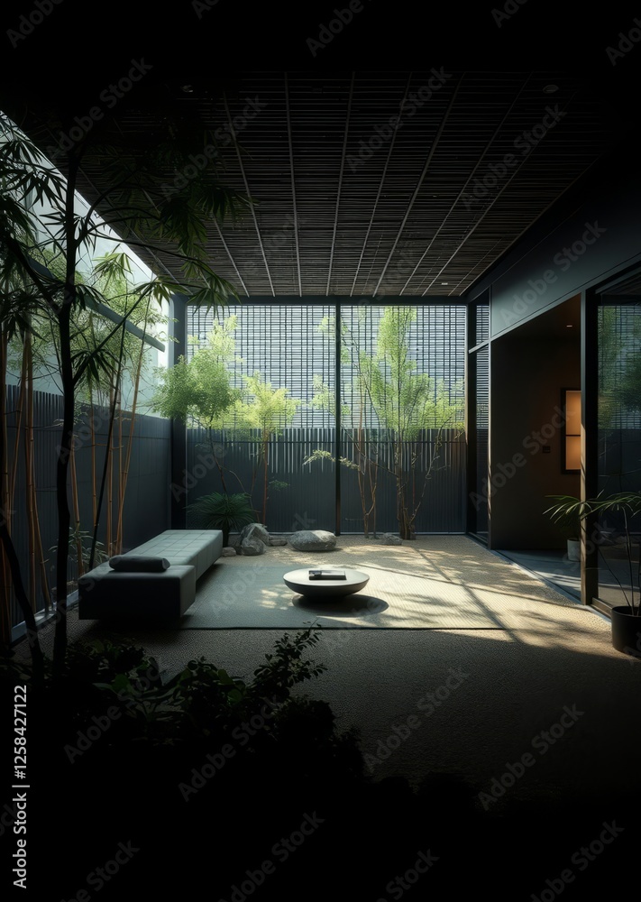 Modern interior design with zen garden bamboo house background beautiful bamboo asian seaport baltic sea antebellum