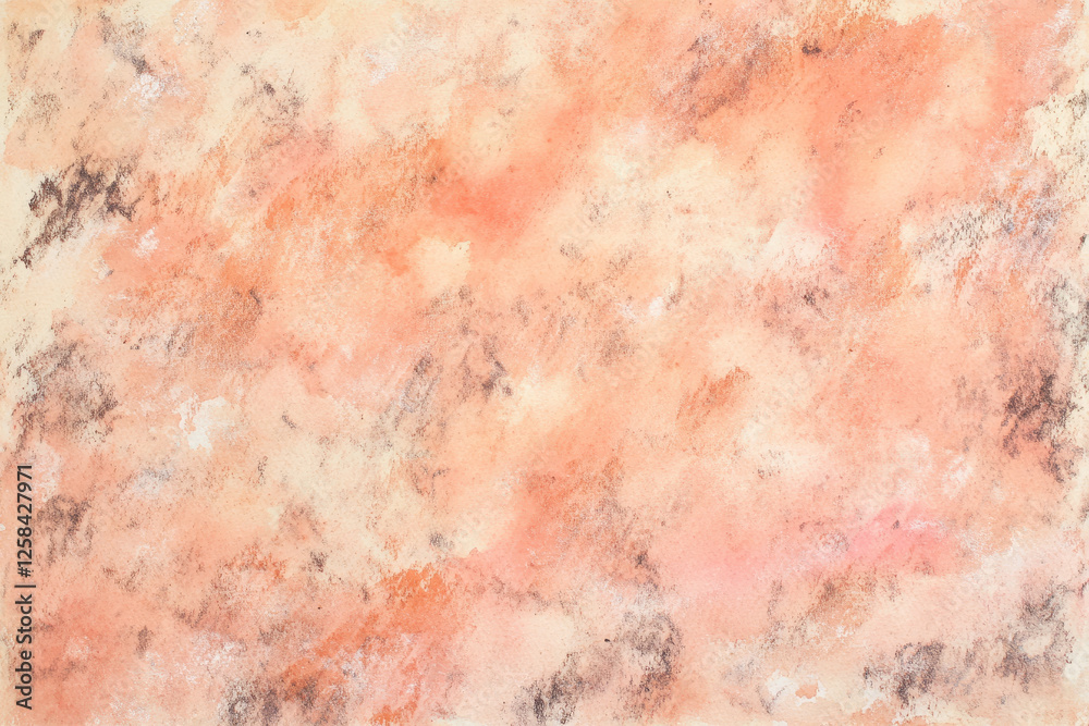 Fototapeta premium Textured peach fuzz watercolor background, soft pastel washes blending seamlessly.