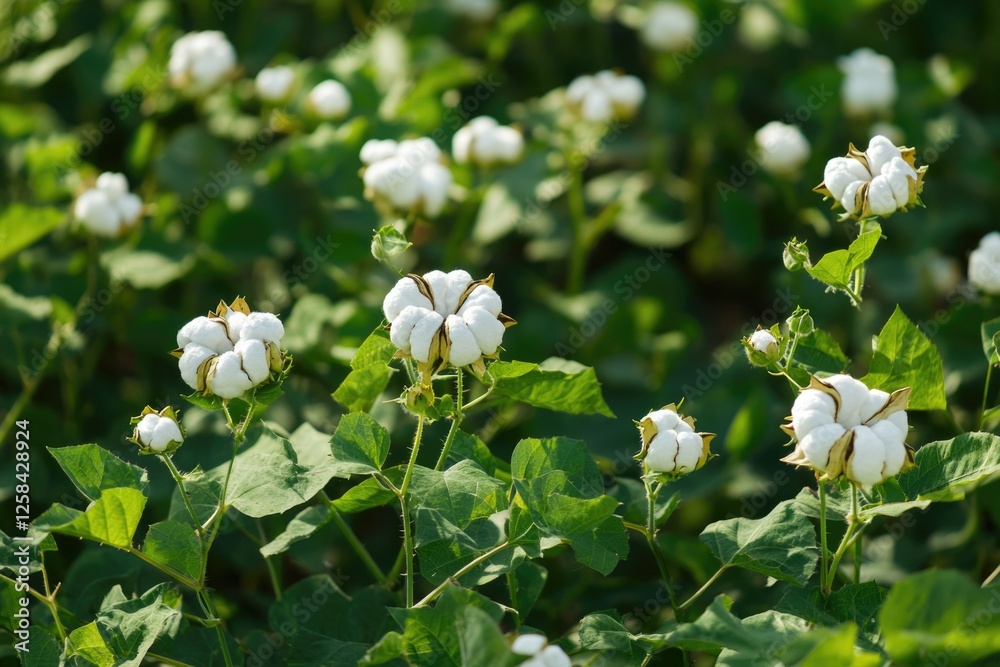 A beautiful scene of white flowers growing amidst lush green leaves