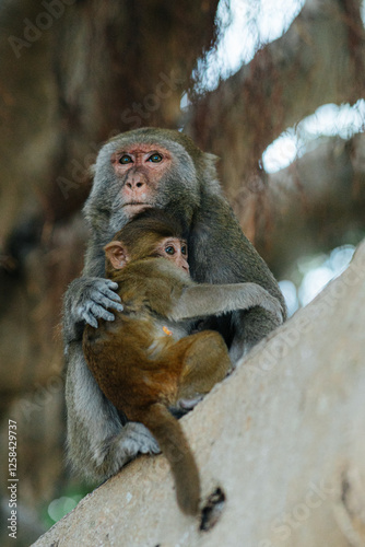 Cute Monkey Sitting on a Tree