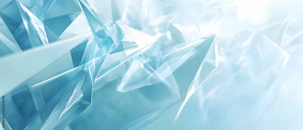 Abstract technological background with blue and white polygonal