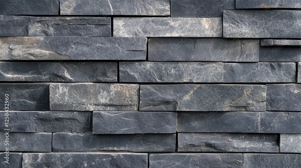 Dark gray brick wall with matte finish, urban industrial style generative ai Dark gray brick wall with matte finish, urban industrial style generative ai