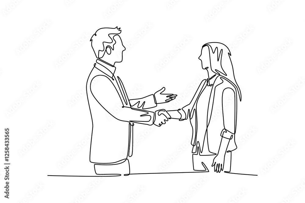 Business Woman concept. Single line draw design vector graphic illustration. Business Woman concept. Single line draw design vector graphic illustration.