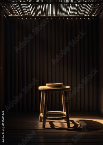 A bamboo wood bathroom stool with a small table on top bamboo house background beautiful bamboo asian seaport baltic sea antebellum
