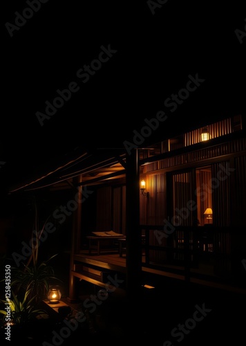 Obraz na płótnie Sasak bamboo house lombok resort terrace detail bamboo house background beautiful bamboo asian seaport baltic sea antebellum w salonie