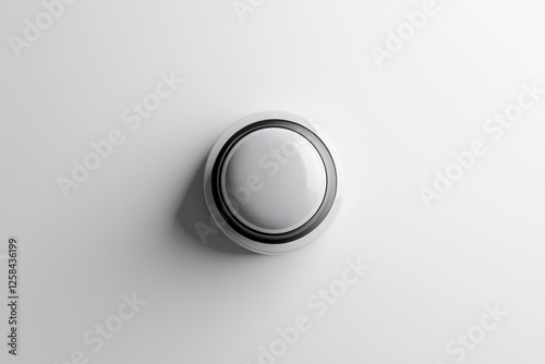 3D doorbell glyph, sharp design with minimalist features on white background.