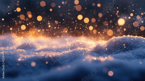 Enchanted Snowscape, Glimmering Illumination on Winter's Frozen Embrace