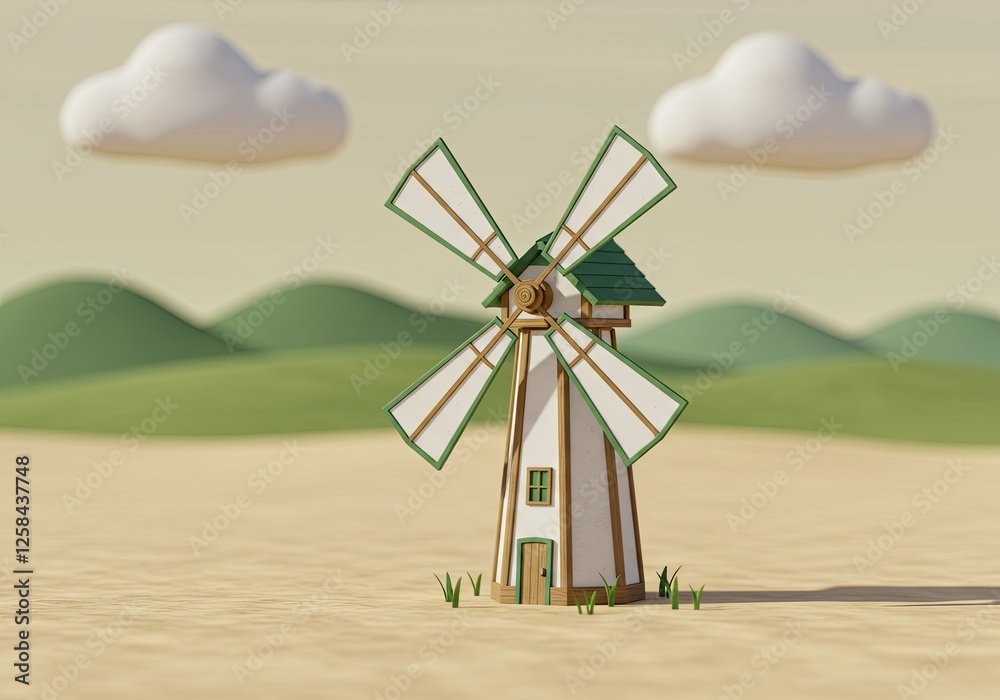 Obraz premium Nepali Theme 3D Illustration: A Visual Tribute to Culture & Heritage
