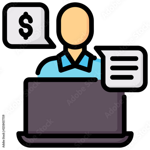 freelancer vector filled outline icon
