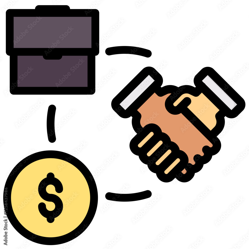 professional deal vector filled outline icon professional deal vector filled outline icon