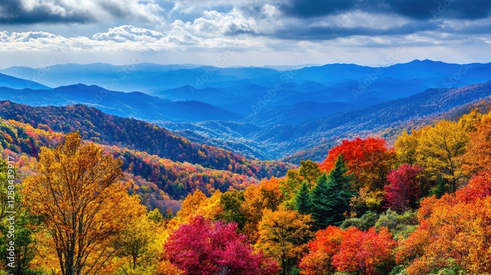 Lush mountain landscapes with colorful foliage and fresh air Lush mountain landscapes with colorful foliage and fresh air