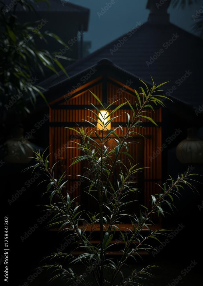Plant in front of house bamboo house background beautiful bamboo asian seaport baltic sea antebellum