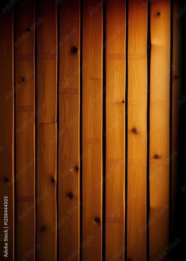 Warm-toned wooden lath wall with natural knots and grain patterns adding a touch of rustic charm ideal as a background for organic and nature-inspired designs bamboo house background beautiful bamboo