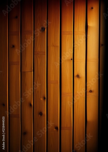 Obraz na płótnie Warm-toned wooden lath wall with natural knots and grain patterns adding a touch of rustic charm ideal as a background for organic and nature-inspired designs bamboo house background beautiful bamboo w salonie