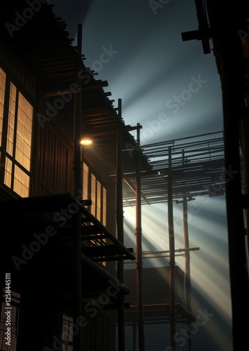 Obraz na płótnie Bamboo scaffoldings still widely used in construction in hong kong bamboo house background beautiful bamboo asian seaport baltic sea antebellum w salonie