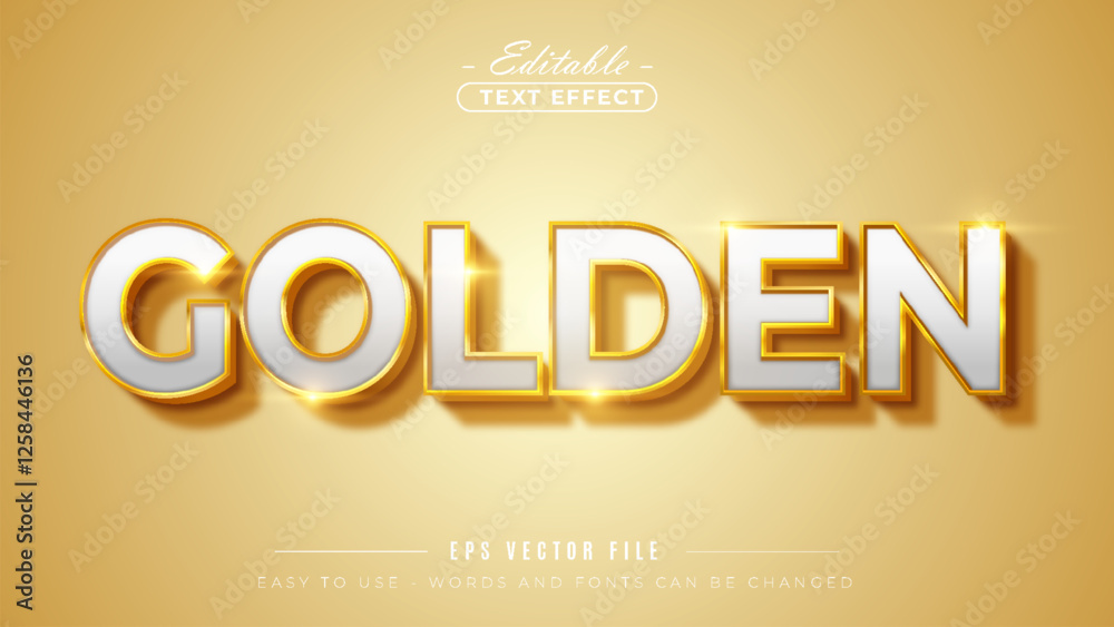 Gold text effect editable luxury fancy title text style.