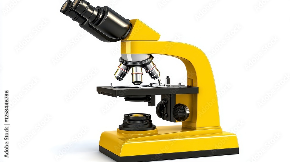 3d Yellow Microscope Isolated On White Background 3d Yellow Microscope Isolated On White Background