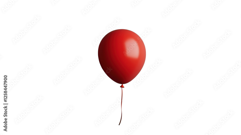 Red balloon floating with transparent background: perfect for compositions Red balloon floating with transparent background: perfect for compositions