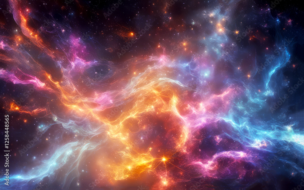Obraz premium abstract blue wing of colorful spiral of galaxy nebular with stars and smoke on the space in universe background