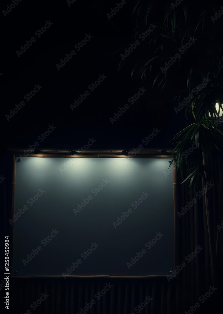 Blank signboard use for texts display bamboo house background beautiful bamboo asian seaport baltic sea antebellum