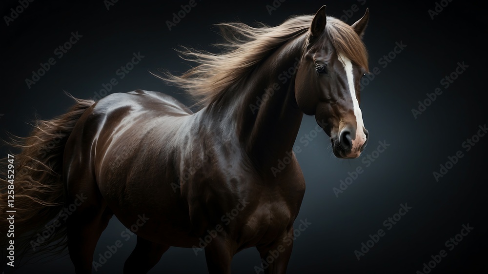 Obraz premium Majestic Horses Galloping Through Desert Sands, Three powerful horses running gracefully across golden sands, symbolizing freedom and strength in nature.