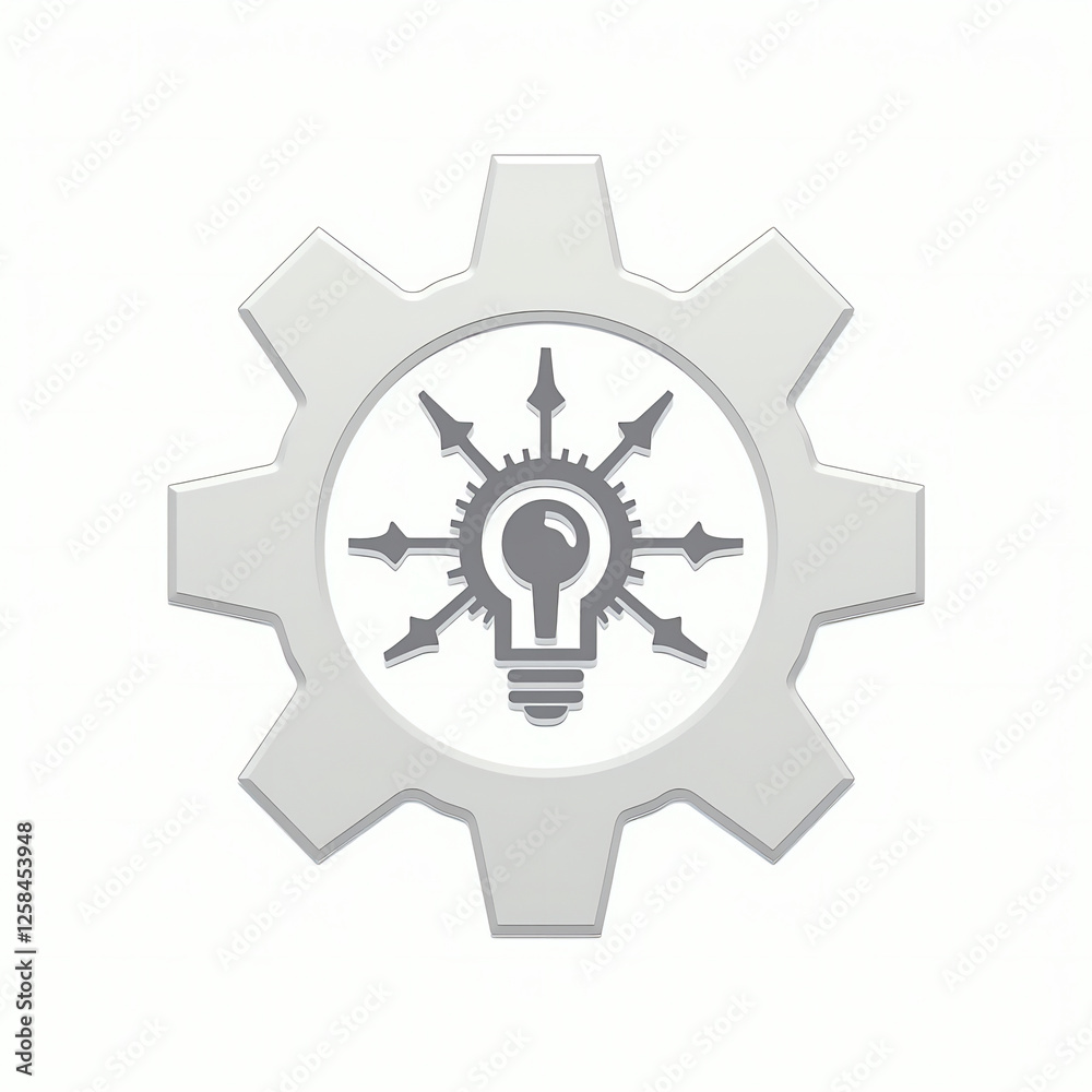 AI-powered automation gear with light bulb and process flow connections
AI-powered automation gear with light bulb and process flow connections