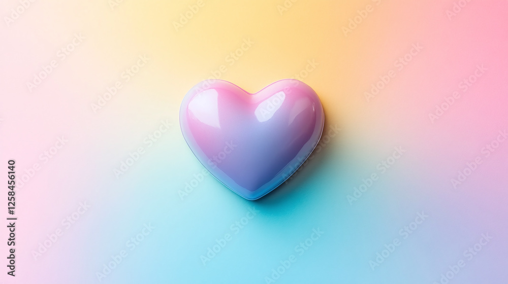 Valentines day pastel rainbow gradient background with heart. Valentines day pastel rainbow gradient background with heart.