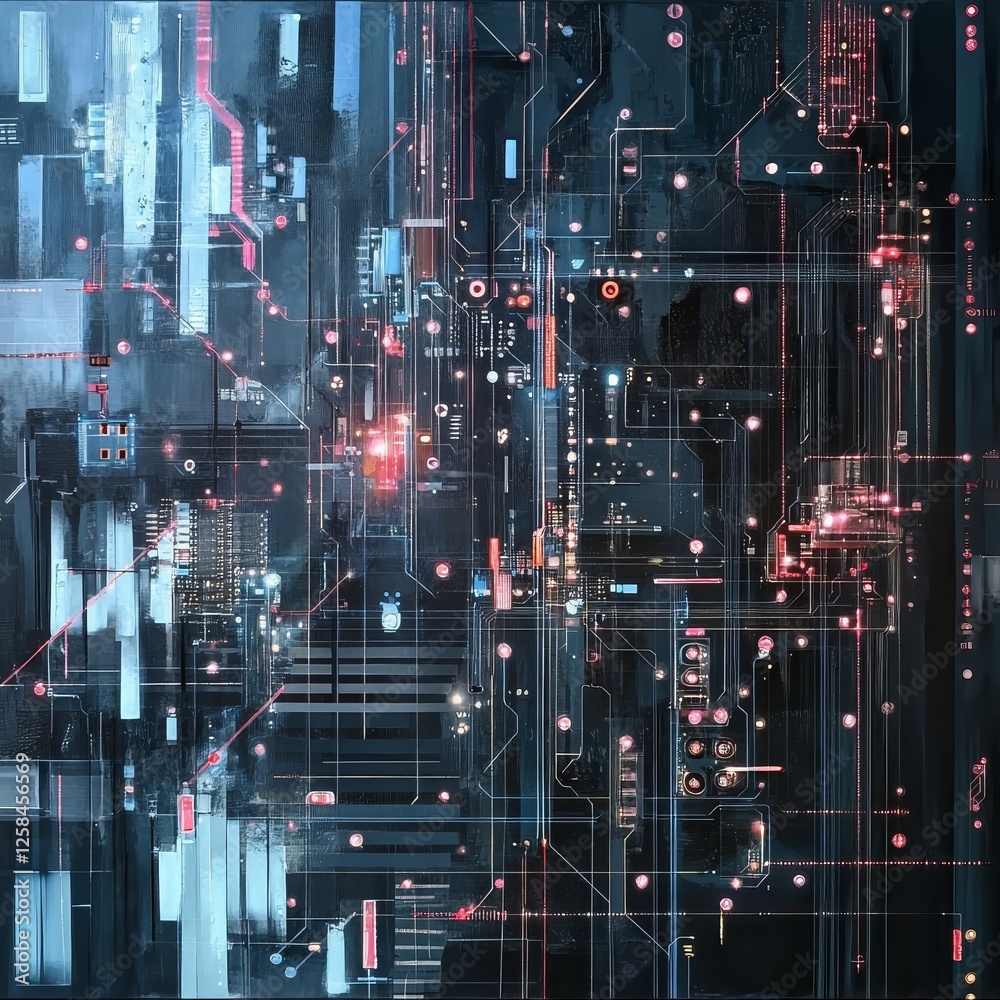 Futuristic Blue Chip Technology Circuit Board Futuristic Blue Chip Technology Circuit Board