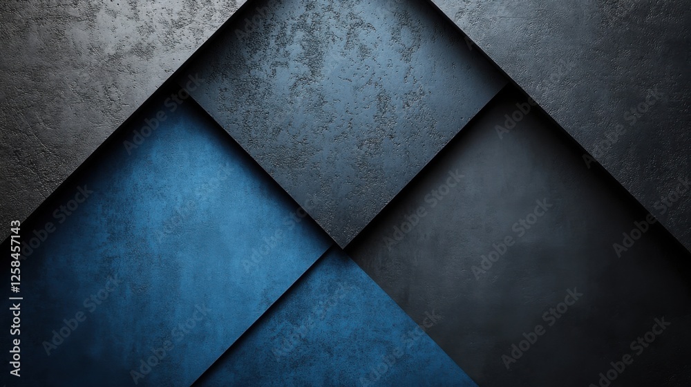 Blue background with symmetrical shapes for design. Banner template with white space in the center for text. Ideal for abstract minimalist wallpaper and contemporary digital media. Blue background with symmetrical shapes for design. Banner template with white space in the center for text. Ideal for abstract minimalist wallpaper and contemporary digital media.