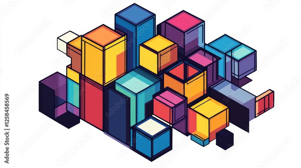 Obraz premium abstract colorful cubes