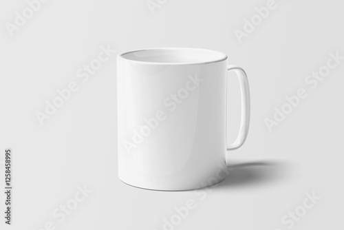 Mug mock up isolated on light gray background. 3D rendering.