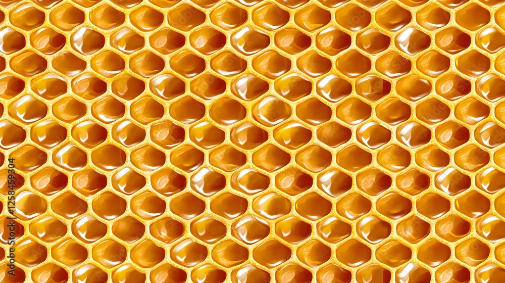 Close-Up of Honeycomb Texture with Golden Honey Glaze Close-Up of Honeycomb Texture with Golden Honey Glaze
