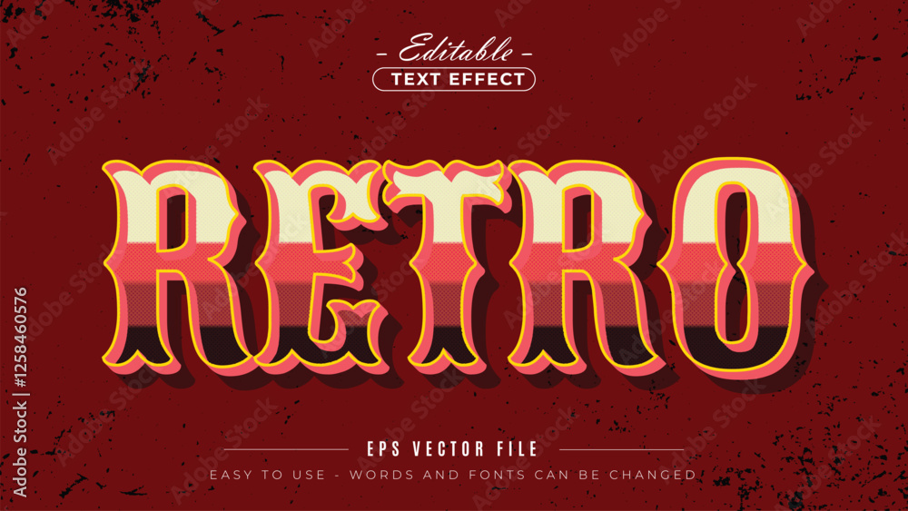 Obraz premium Retro vintage text effect editable retro vintage title text style.