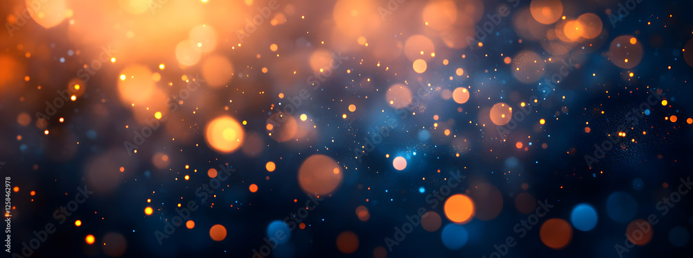 Obraz premium Abstract Background of Sparkling Orange and Blue Bokeh Lights